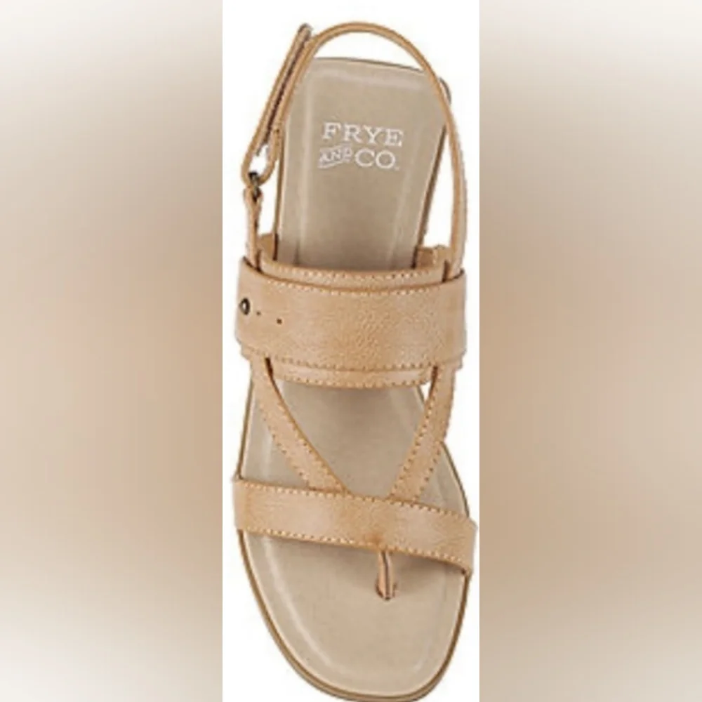 NWT Frye & Company Women's Adjustable Strap Cassia Sandals in Light Tan - Picture 4 of 12